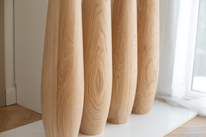 Solid Oak Table Legs Set of 4 – Oval Wooden Dining Table Legs 736 mm
