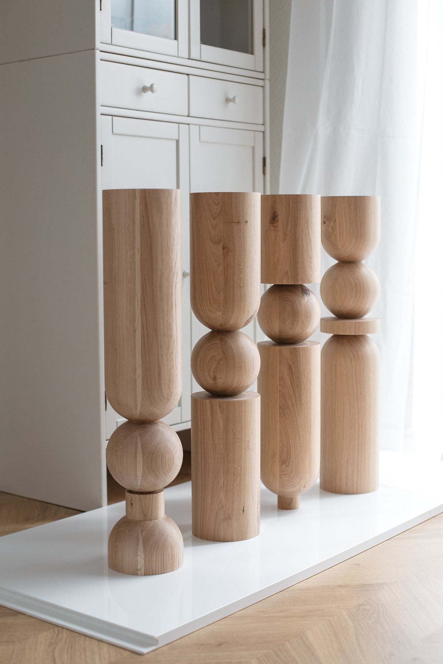 Large Wooden Table & Bar Legs – Handmade Furniture Legs, Set of 4, H690 mm