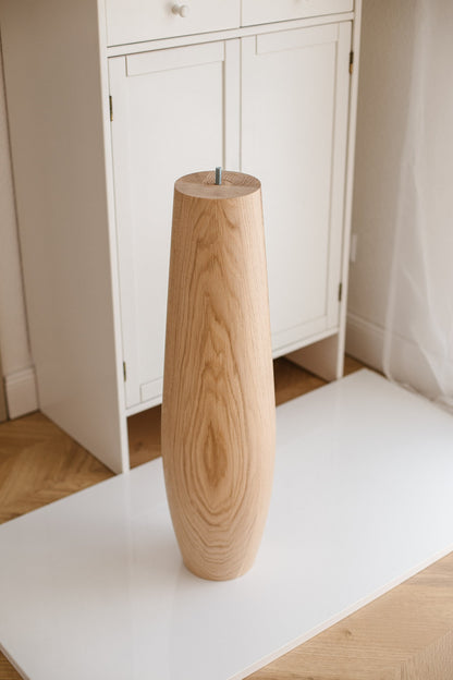 Solid Oak Table Legs Set of 4 – Oval Wooden Dining Table Legs 736 mm