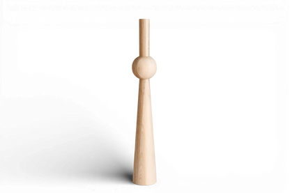 Wooden Furniture Leg with Sphere Detail – Lathe-Turned Table Support, H760 mm