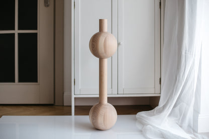Wooden Furniture Leg with Four Sphere Details – Handmade Design, Set of 3, H670 mm