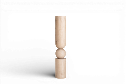 Wooden Table & Bar Leg with Center Sphere Detail – Lathe-Turned Design, H690 mm