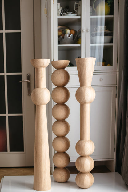 Tall Wooden Table & Bar Leg – Handmade Furniture Support, H1100 mm