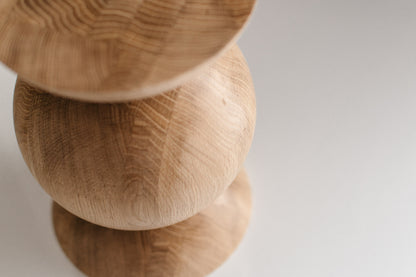Handmade Wooden Block – Solid Wood with Elegant Spheres Details H300 mm