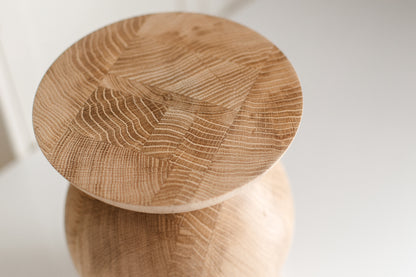 Handmade Wooden Block – Solid Wood with Elegant Spheres Details H300 mm