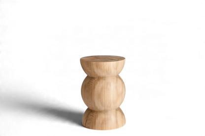Handmade Wooden Block – Solid Wood with Sphere Details H300 mm