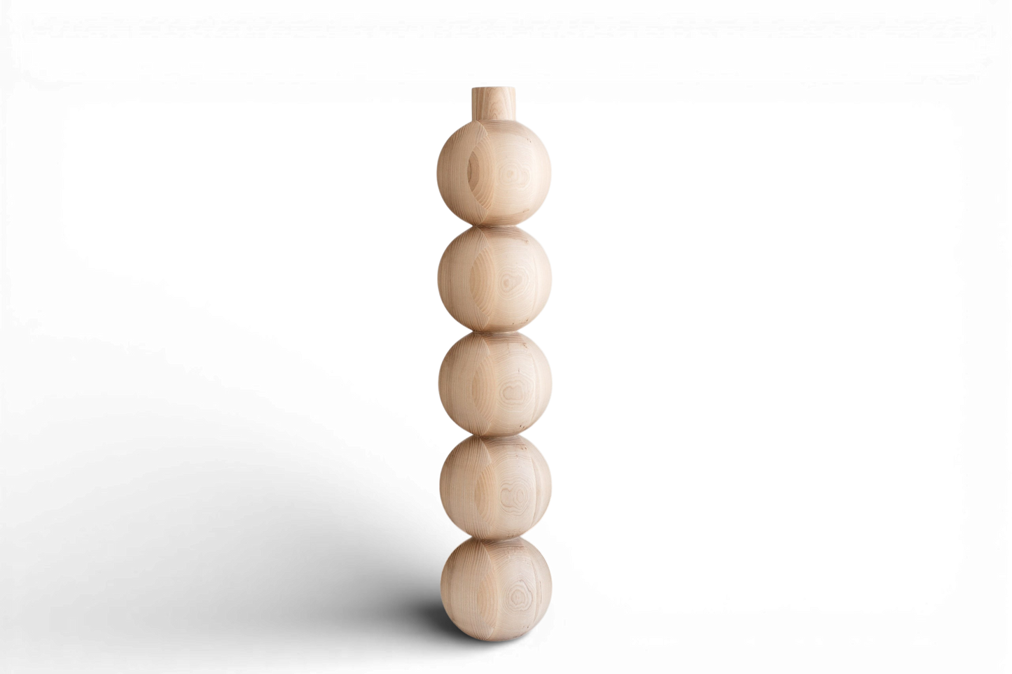 Wooden Furniture Leg with Five Sphere Details – Lathe-Turned Design, H730 mm